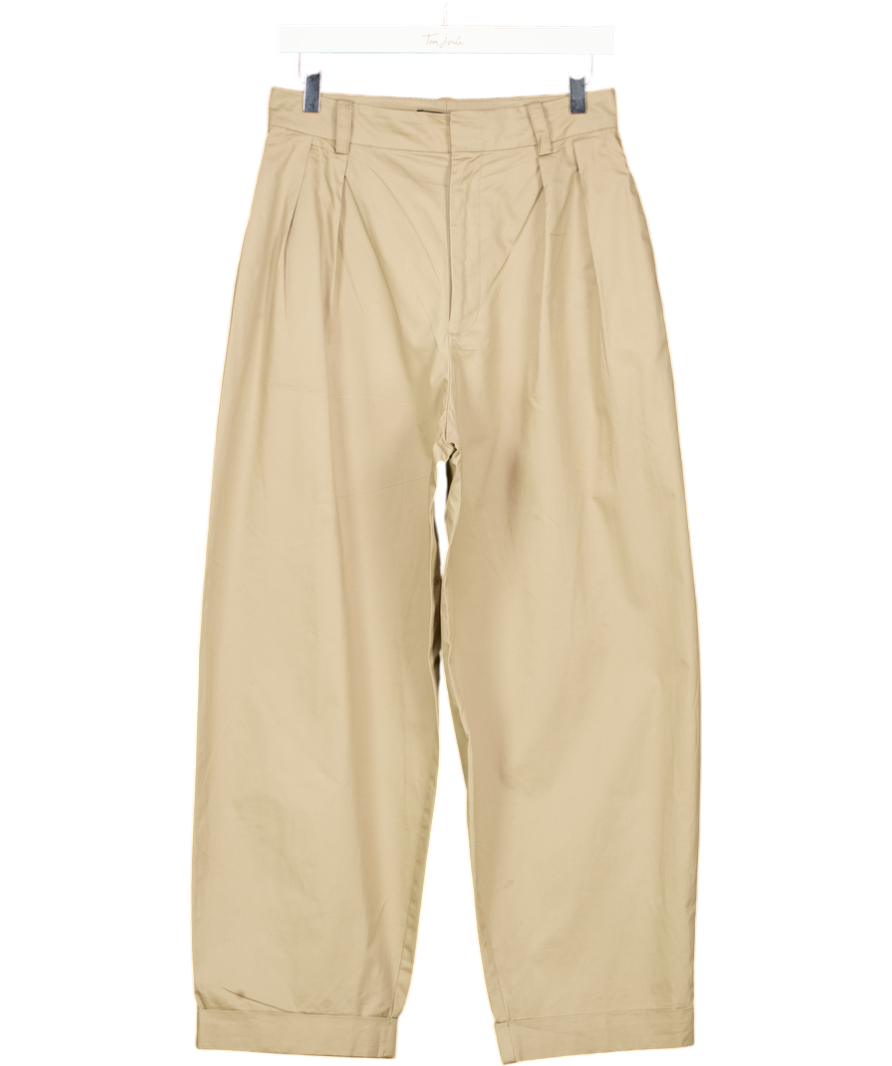 ZARA Beige High Waisted Pleated Trousers UK S