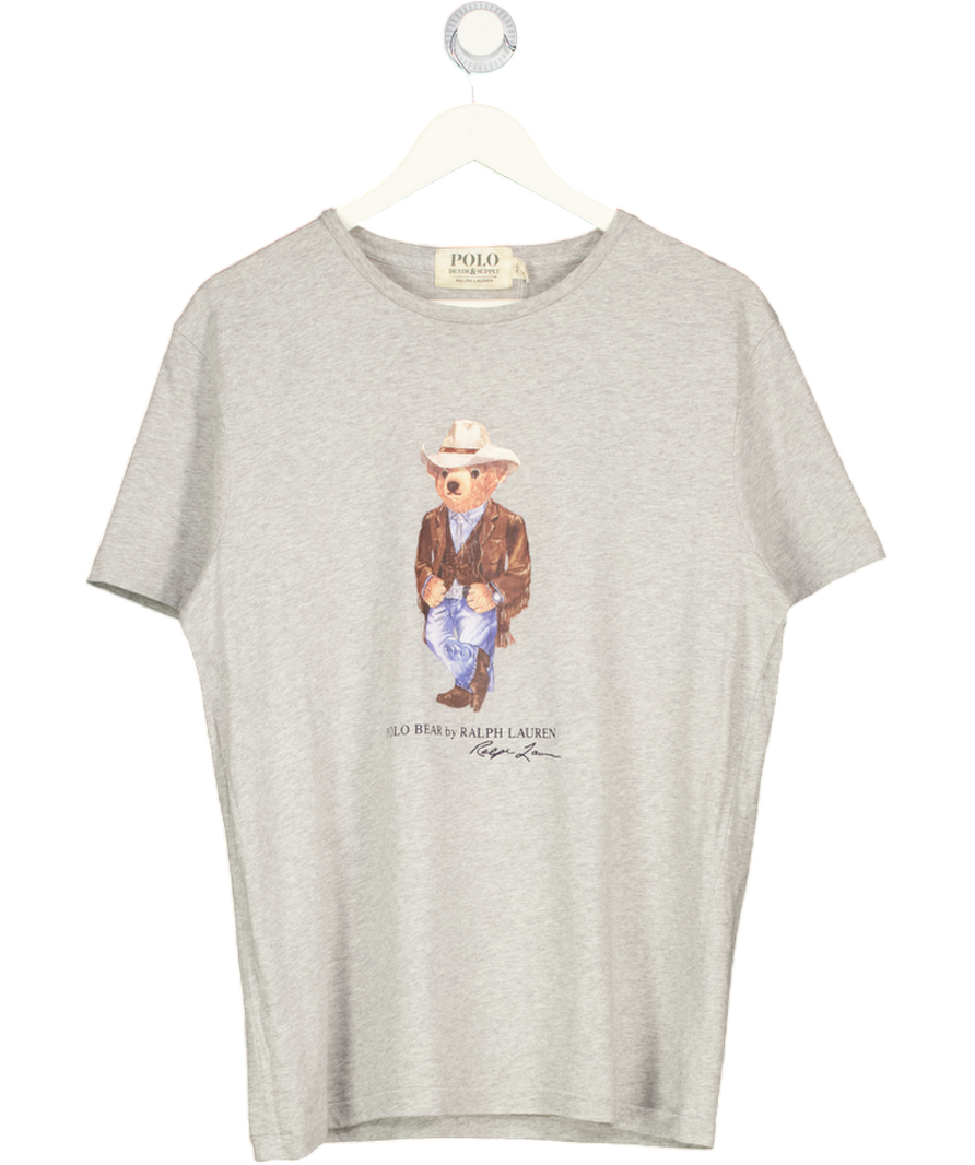 Polo Ralph Lauren Grey Cowboy Bear T Shirt UK L