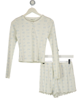 RIVER ISLAND White Cardigan And Shorts Pyjama Set UK S