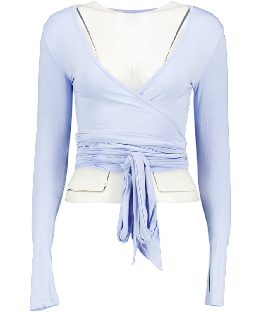 Another Version Blue Soft Wrap Top UK S