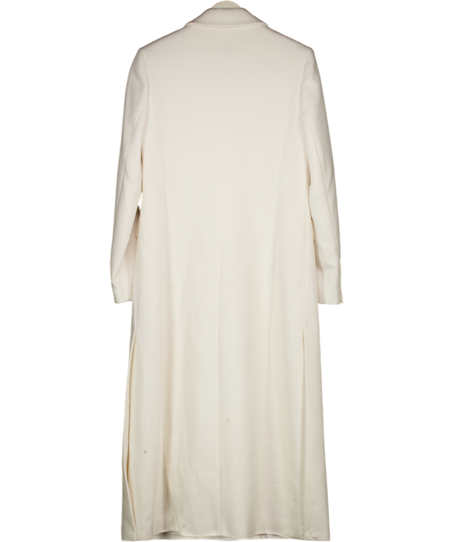 Karen Millen Ivory White Double Breasted Wool Blend Coat UK 10