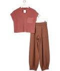 FREE PEOPLE 2-piece Dusty Pink Freya Knit Loungewear Set UK XS