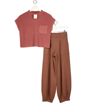 FREE PEOPLE 2-piece Dusty Pink Freya Knit Loungewear Set UK XS