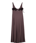 AMANDA WAKELEY Chocolate Brown Sequin Embellished Pleated Detail Maxi Dress UK 12