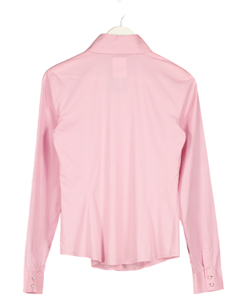 Dolce & Gabbana D&g Womens Pink Stretch Cotton Shirt With Pearl Buttons It42 UK 10
