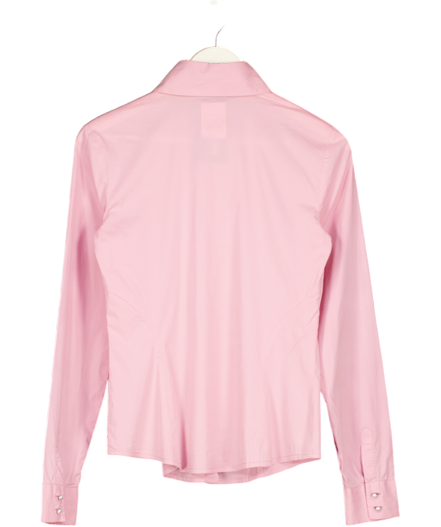 Dolce & Gabbana D&g Womens Pink Stretch Cotton Shirt With Pearl Buttons It42 UK 10