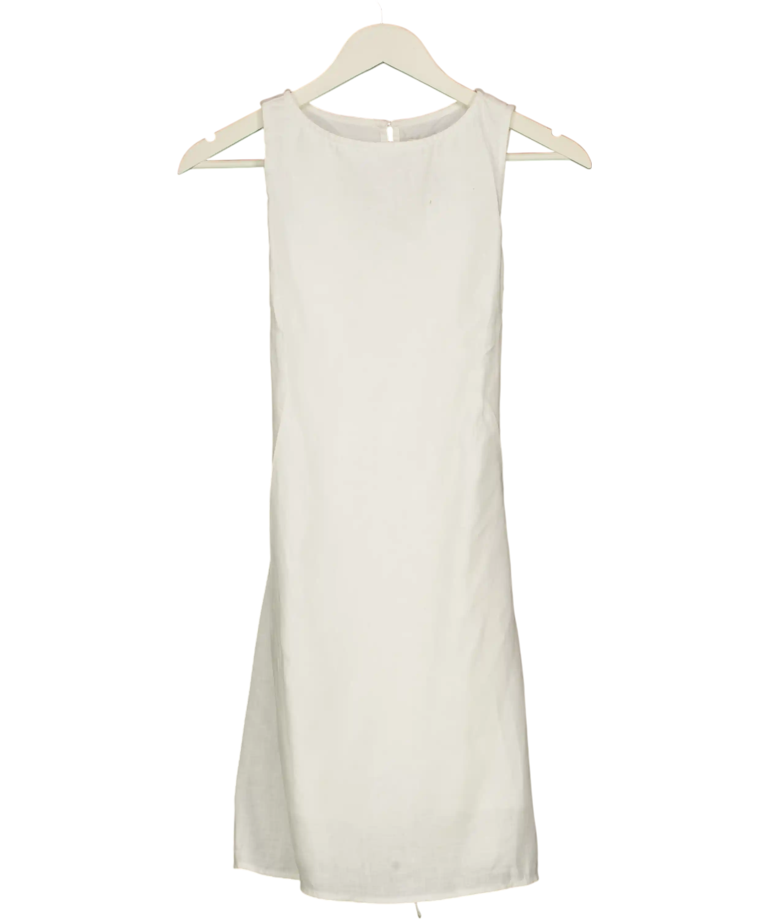 Andrea Tang White Draw String Summer Dress UK S