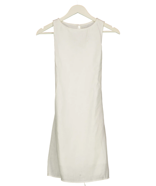 Andrea Tang White Draw String Summer Dress UK S