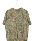 Abercrombie & Fitch Green Premium Heavyweight Cropped Camo Tee UK S