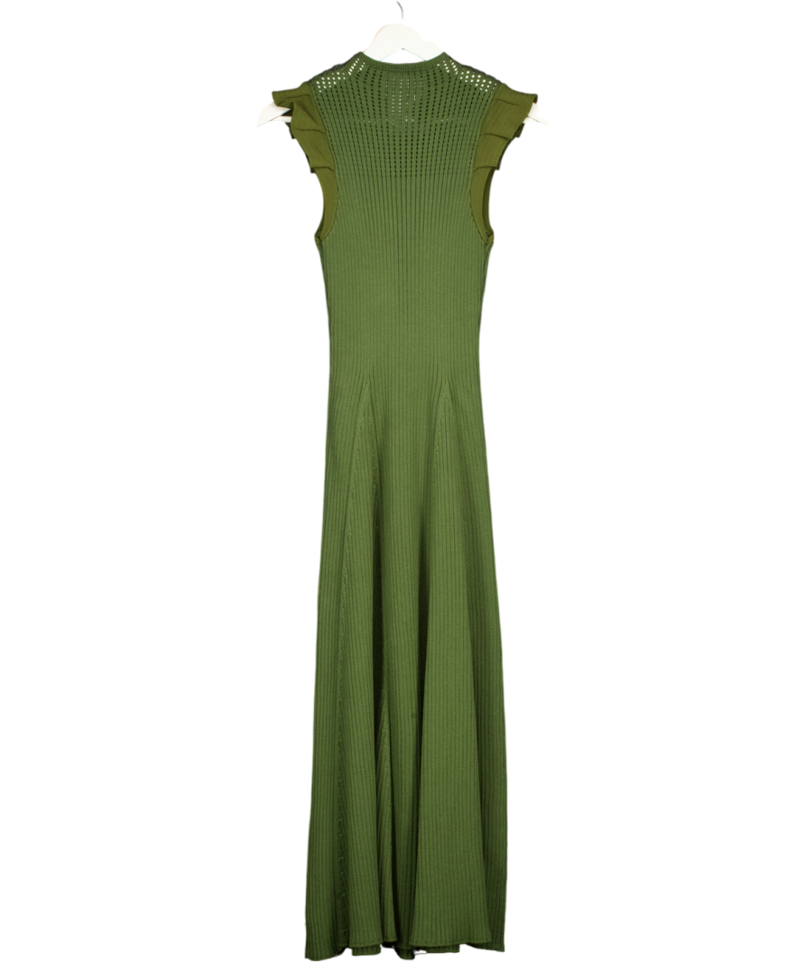 KAREN MILLEN Olive Green Knit Maxi Dress UK S