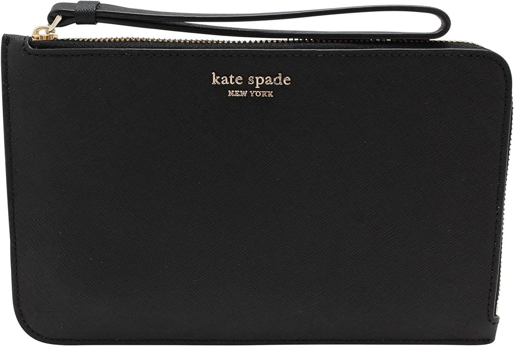 Kate Spade Black Leather Cameron Street Ariah Pouch bag with wrist strap