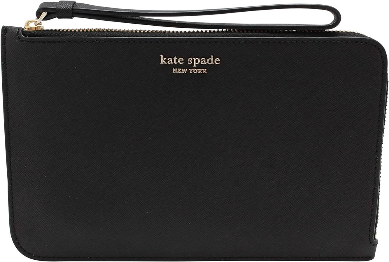 Kate Spade Black Leather Cameron Street Ariah Pouch bag with wrist strap