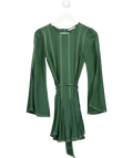 TULAROSA Green Contrast Stitch Belted Nicole Mini Dress UK XXS