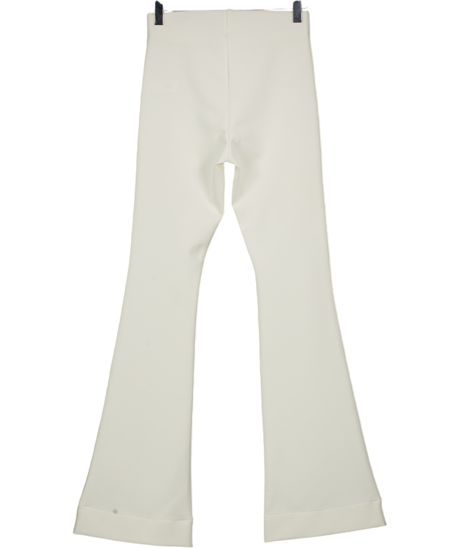 ZARA White Flare Trousers With Vents UK S
