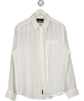 All Saints White Carlyle Oversized Long Sleeve Shirt UK S