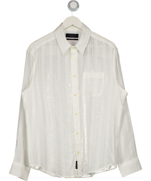 All Saints White Carlyle Oversized Long Sleeve Shirt UK S