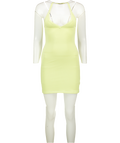 WHITE FOX Lime Green Ribbed Racer Back Mini Dress UK S