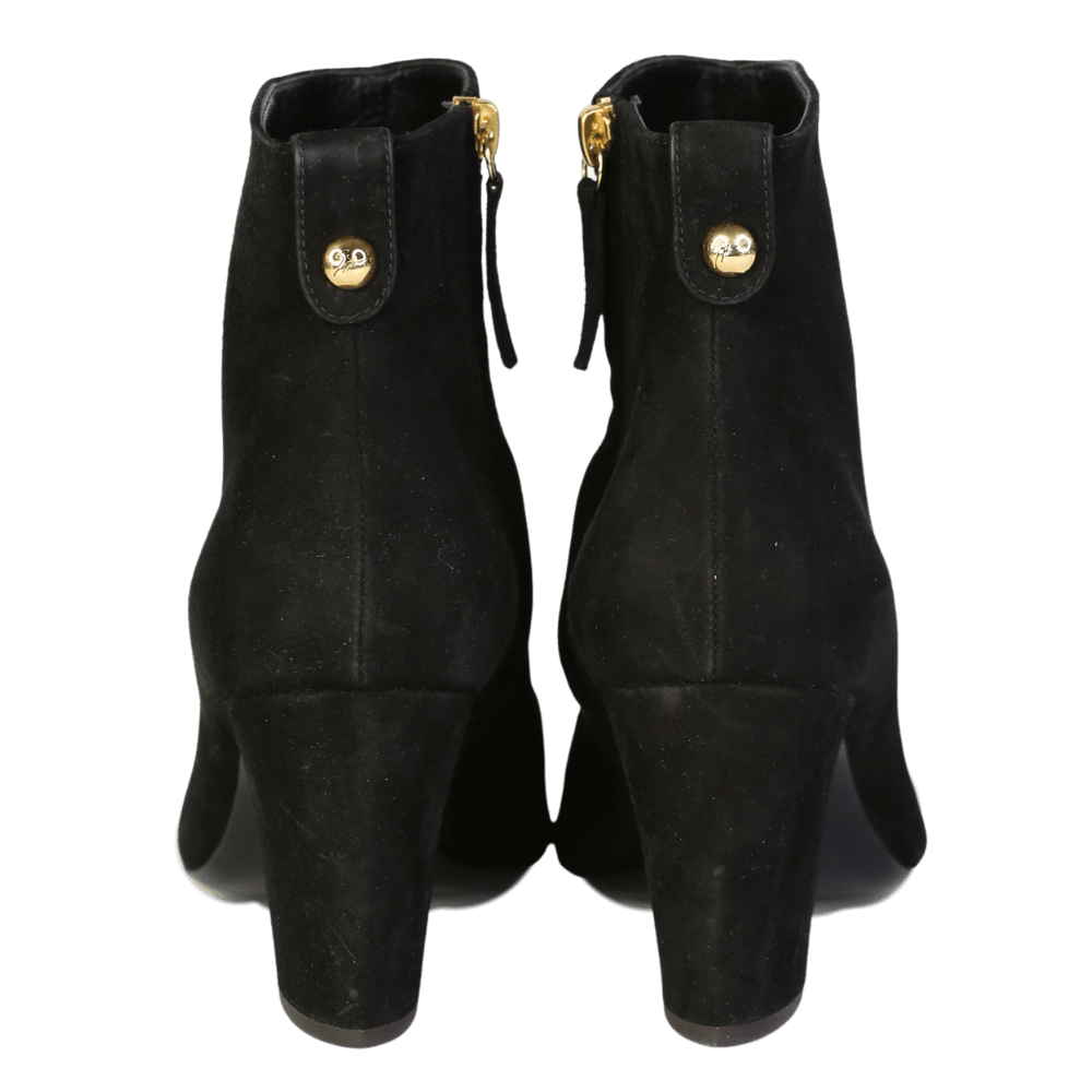 Guiseppe Zanotti Black Suede Block Heel Ankle Boots UK 5 EU 38 👠