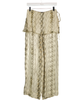 MASSIMO DUTTI Cream Chiffon Snake Print Trousers UK 8