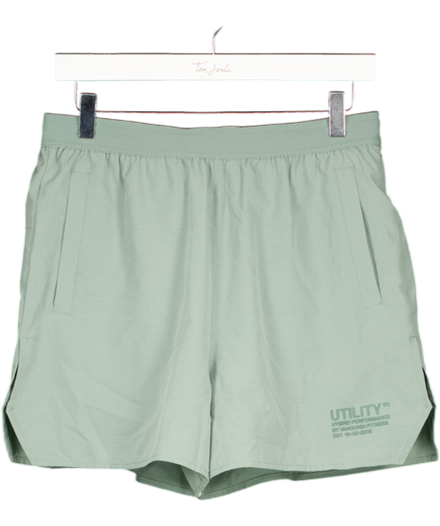 VANQUISH Sage Green Utility Performance Shorts UK M