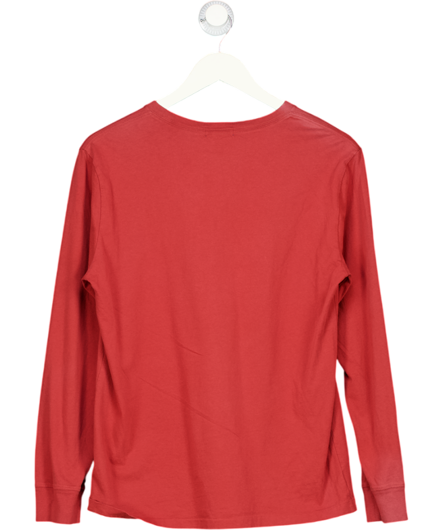 Polo Ralph Lauren Red Cotton Long Sleeve Graphic T-shirt UK M
