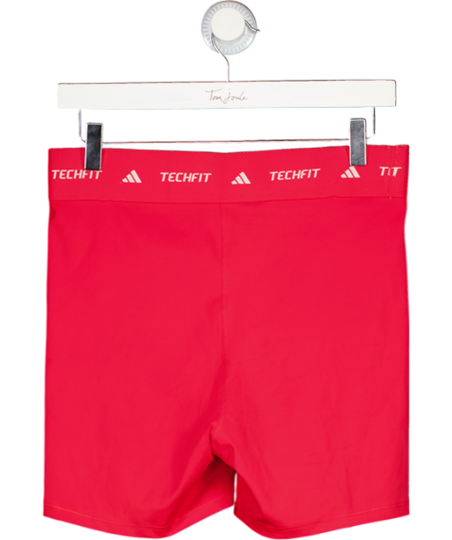 ADIDAS Red Techfit Short Leggings 4" UK L