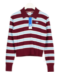 adidas Originals X Asos Wool Rugby Top In Burgundy & Blue Stripe UK S