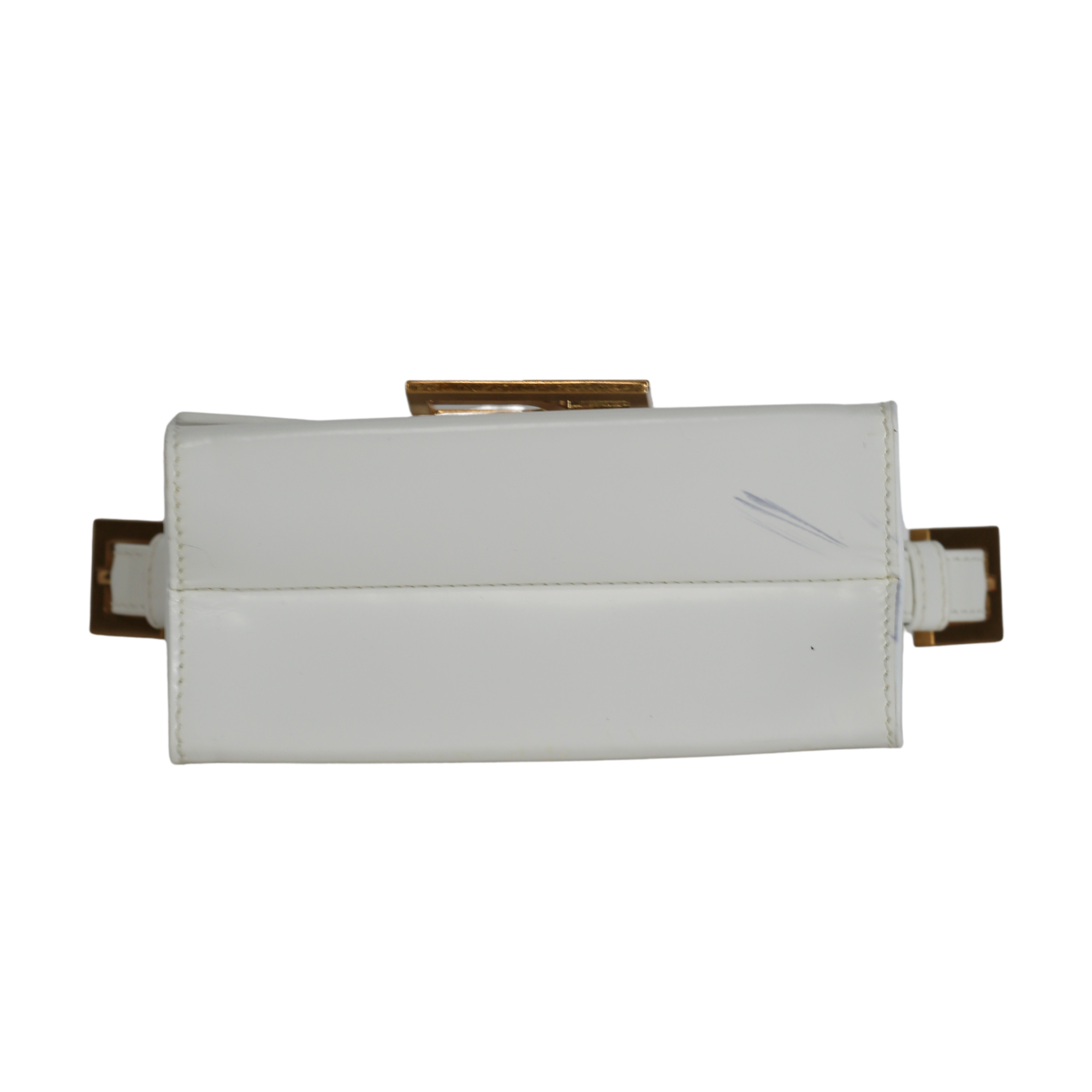 BY FAR Fran Smooth White  Mini Leather Handbag