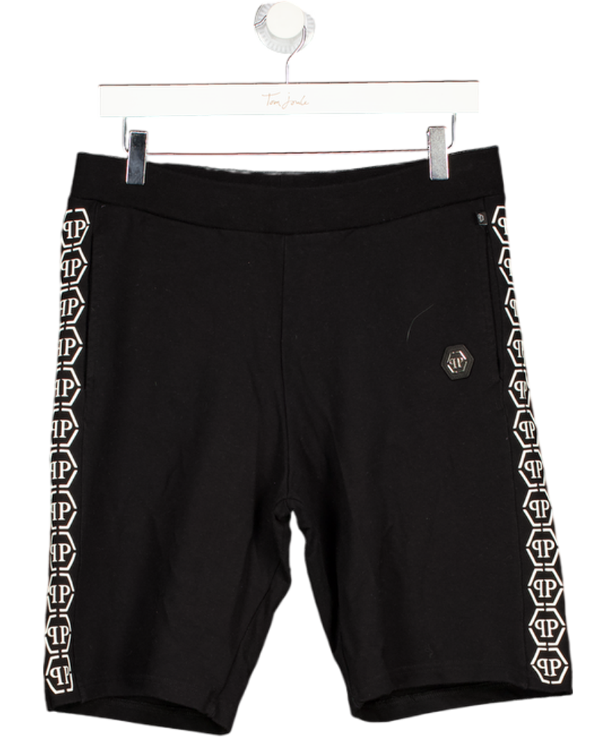 PHILIPPE PLEIN Black Junior Logo-plaque Shorts 16 Years