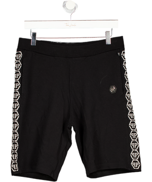PHILIPPE PLEIN Black Junior Logo-plaque Shorts 16 Years