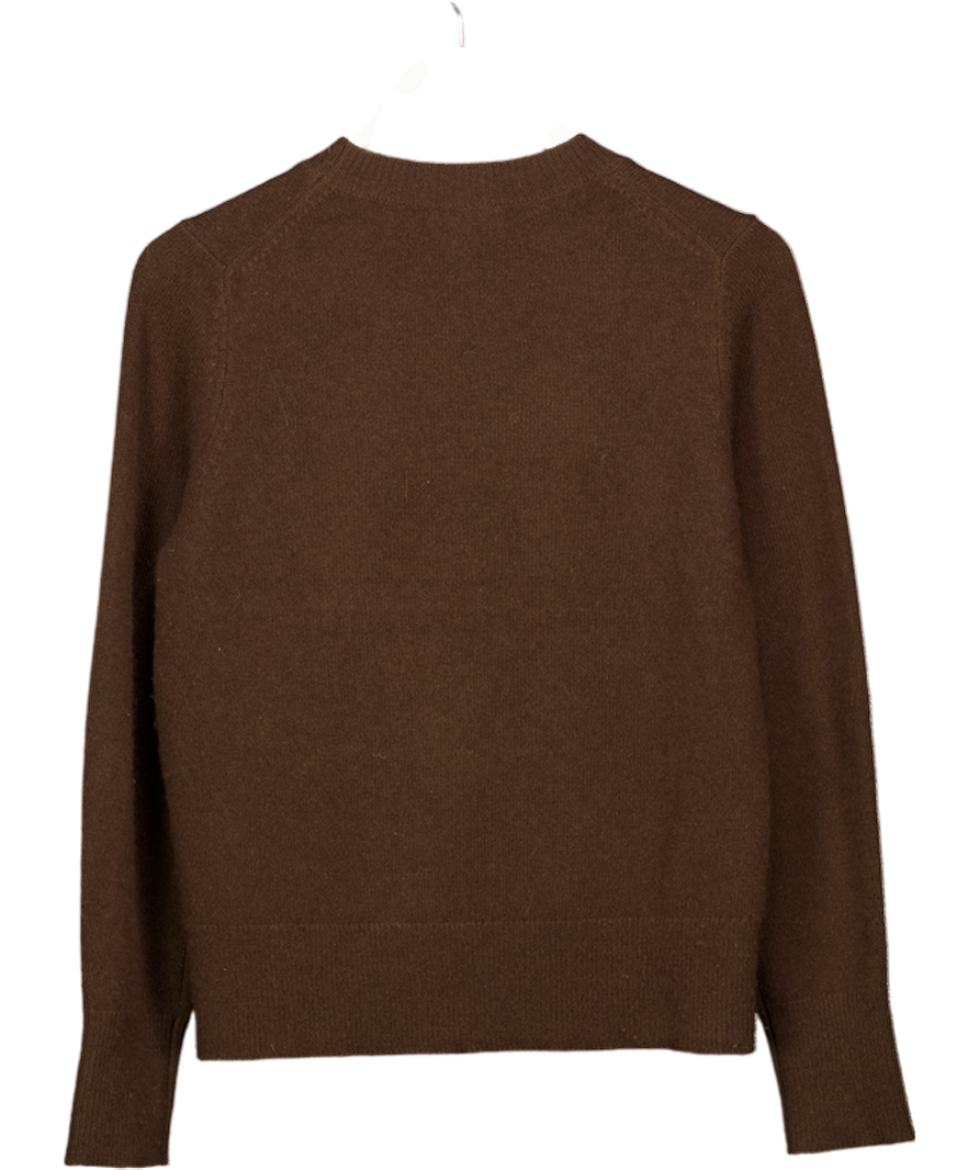 REISS Mimi 100% Cashmere Crew-neck Jumper In Chocolate Brown UK S