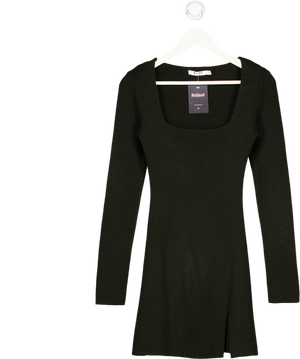 NA-KD Black Long Sleeve Mini Dress UK XS