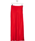 4th & Reckless Red Satin Slip Midi Skirt UK 8