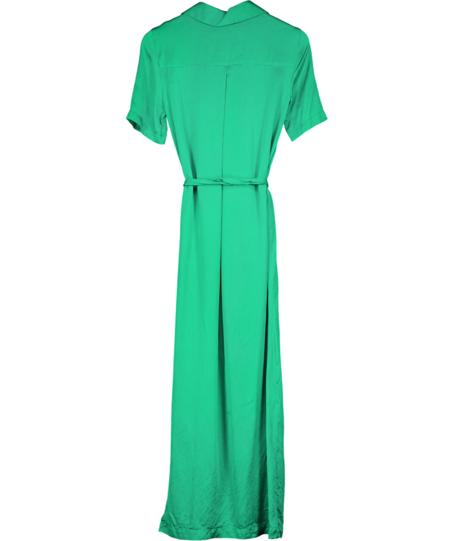 marina london Green 100% Solk Shirt Dress UK S