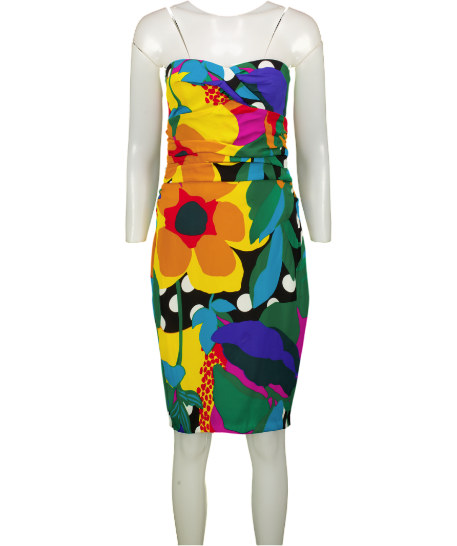 Diane von Furstenberg Multicoloured H562 Calida Strapless Dress UK 6