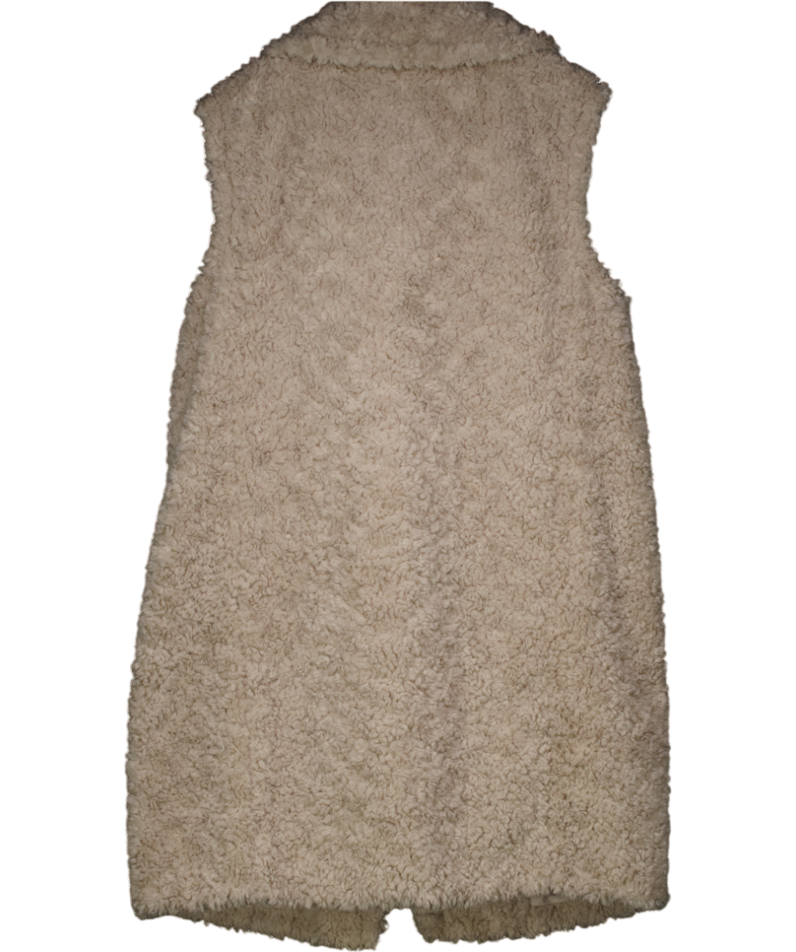 Mint Velvet Cream Fur Longline Gilet UK L