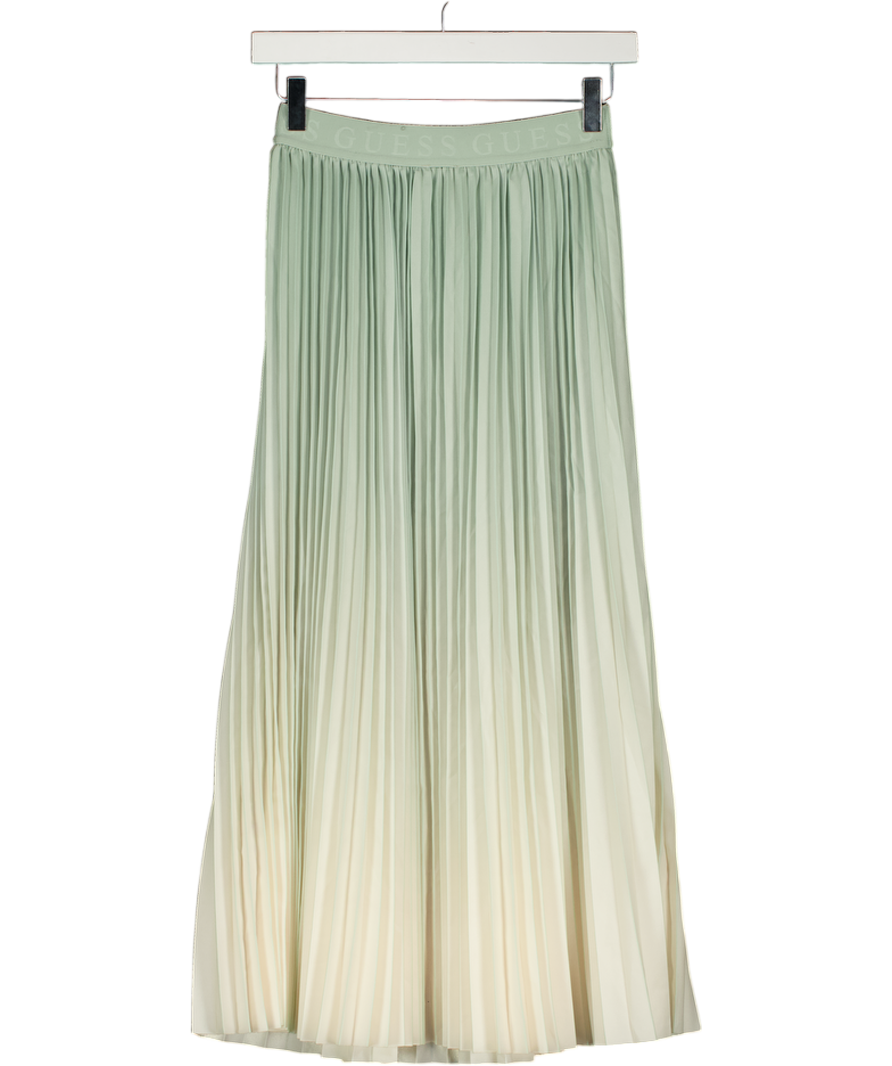 Guess Green Pleated Midi Skirt UK XS