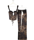 Mars the Label 2 Piece Jayde Brown Leopard Print Corset And Maxi Skirt Set UK 8