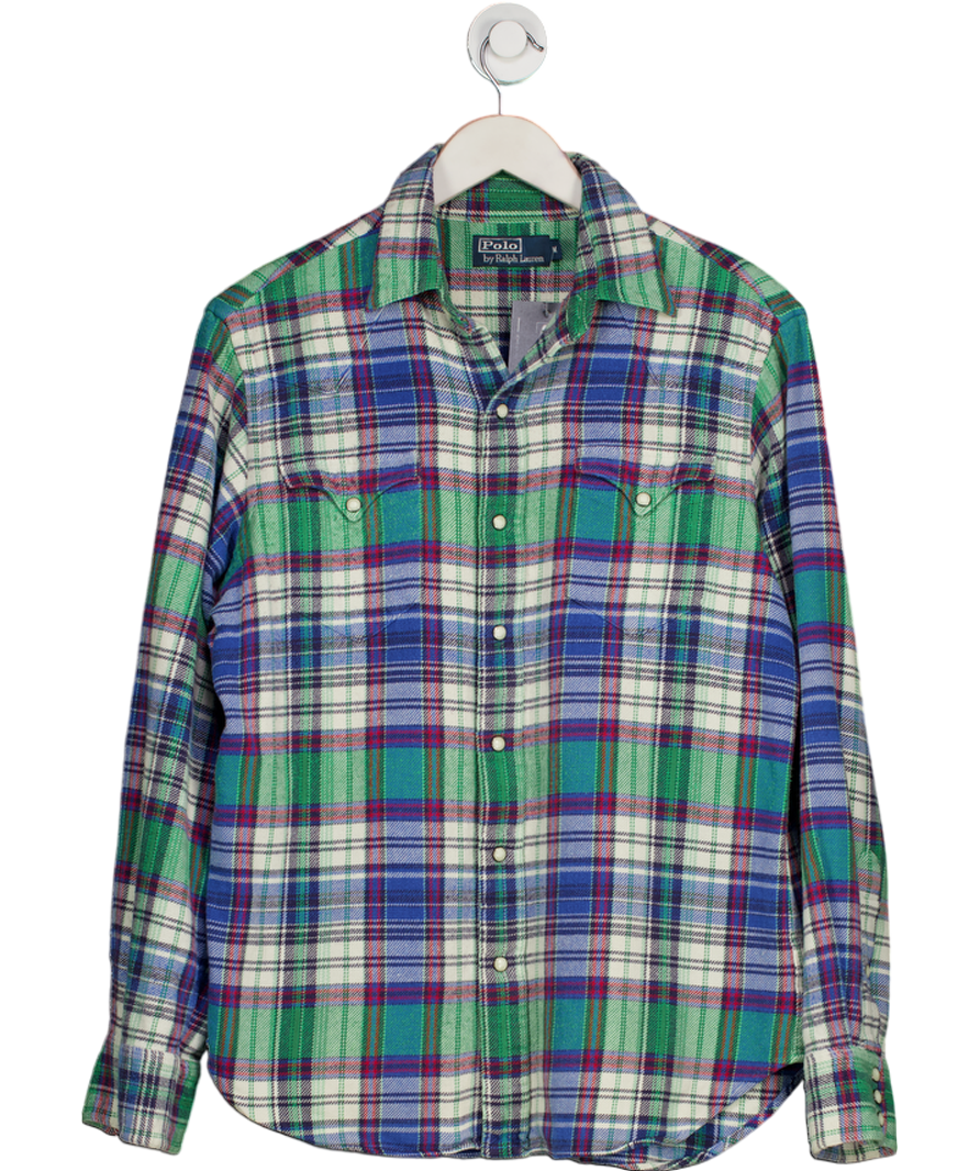 Polo Ralph Lauren Green / Blue Checked Western Shirt UK M