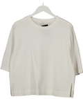REISS Cassie Oversized Cotton Crew Neck T-shirt In White UK M