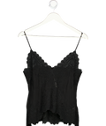 ZARA Black Lace Dipped Hem Cami Top UK XS