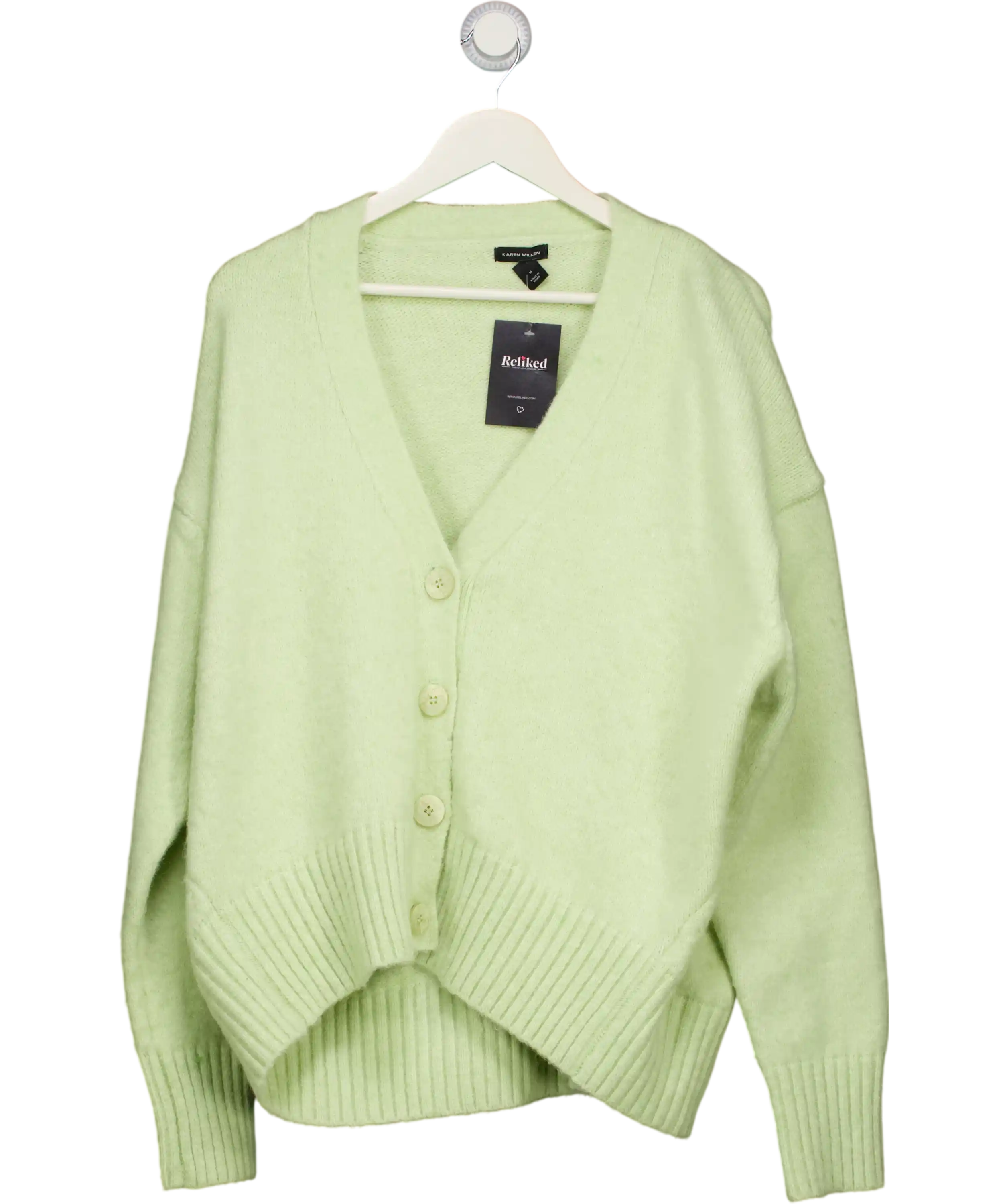 Karen Millen Mint Green V-neck Cardigan UK M