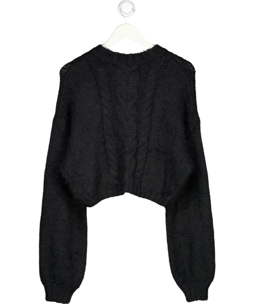 FREE PEOPLE Black Super Cosy Willow Knit Cardigan UK S