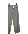 ZARA Grey Linen Wide Leg Trousers UK M