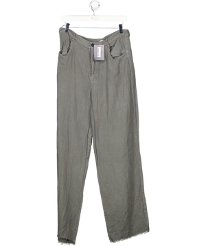 ZARA Grey Linen Wide Leg Trousers UK M
