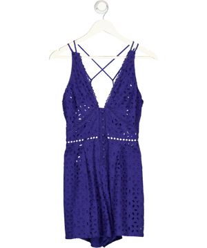 KAREN MILLEN Blue Broderie Mini Dress UK 6