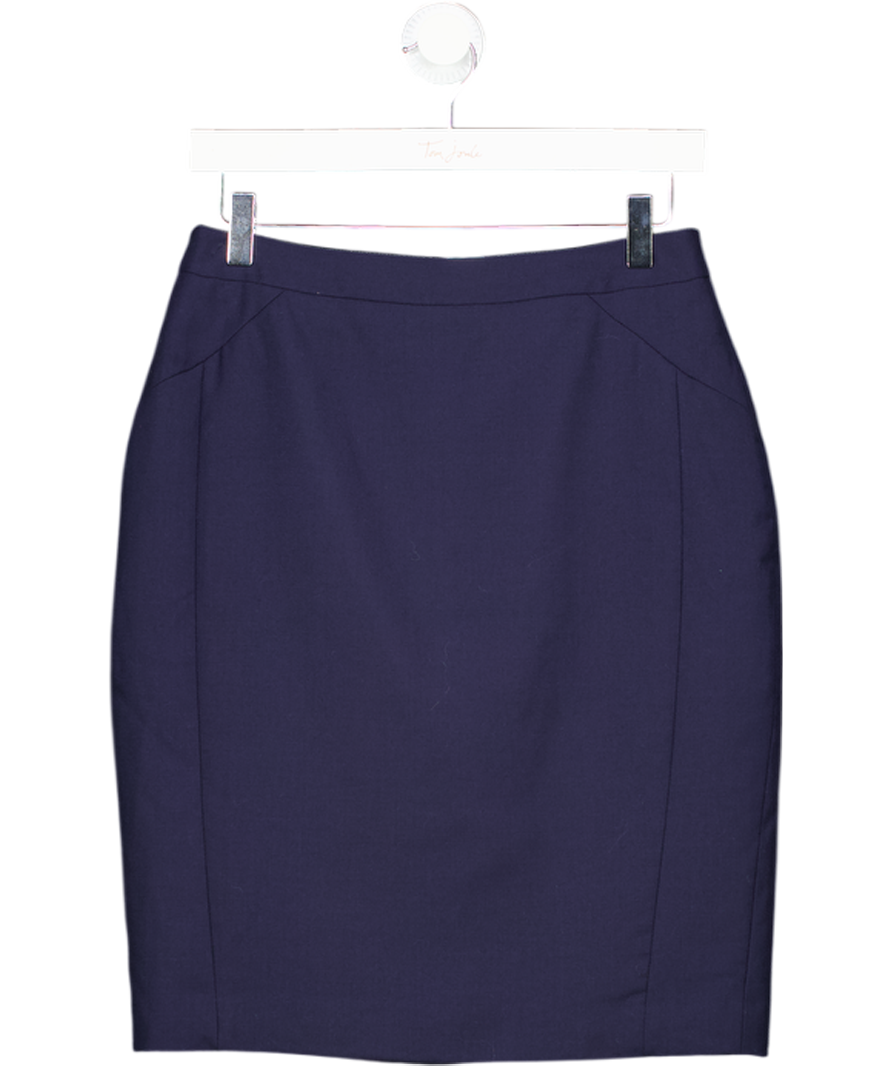 REISS Navy Blue Faulkner Tailored Pencil Skirt UK 10