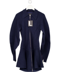 TOPSHOP X Tolu Coker Knitted Ovoid Sleeve Structured Dress In Navy Blue UK S