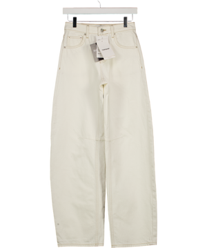 TOPSHOP Barrel Mid Rise Jean In Bone White L32 W24