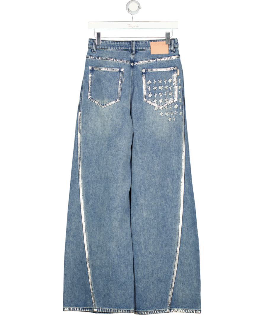 FABRIQUE Blue By Anna Pang Monroe Silver Back Pocket Jeans UK S